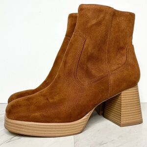 New! BP Keyla Tan Chestnut Platform Bootie 11M